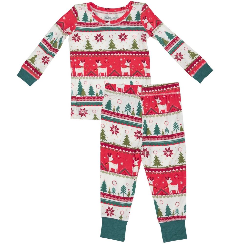 Angel Dear Reindeer Fair Isle Kids Pajama Set 4T